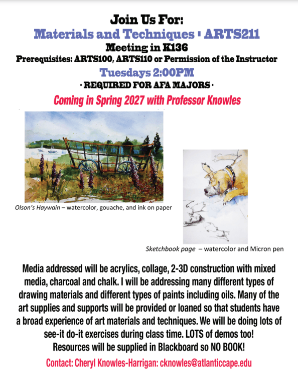 Poster for ARTS211 for Atlantic Cape Community College